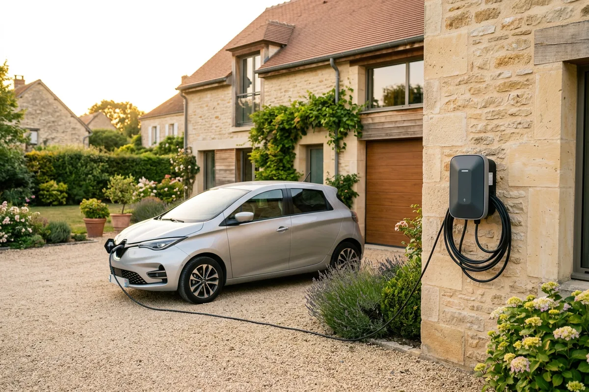 Borne de recharge installée dans une maison individuelle moderne à Sérignan