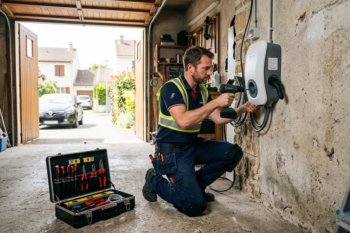 Installation professionnelle d'une borne de recharge pour véhicule électrique à Thoiry